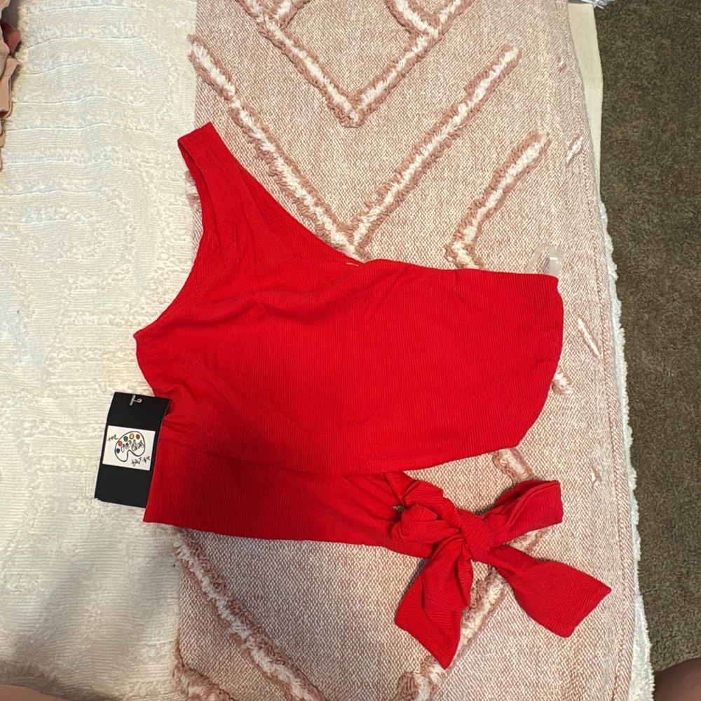 Red crop top
